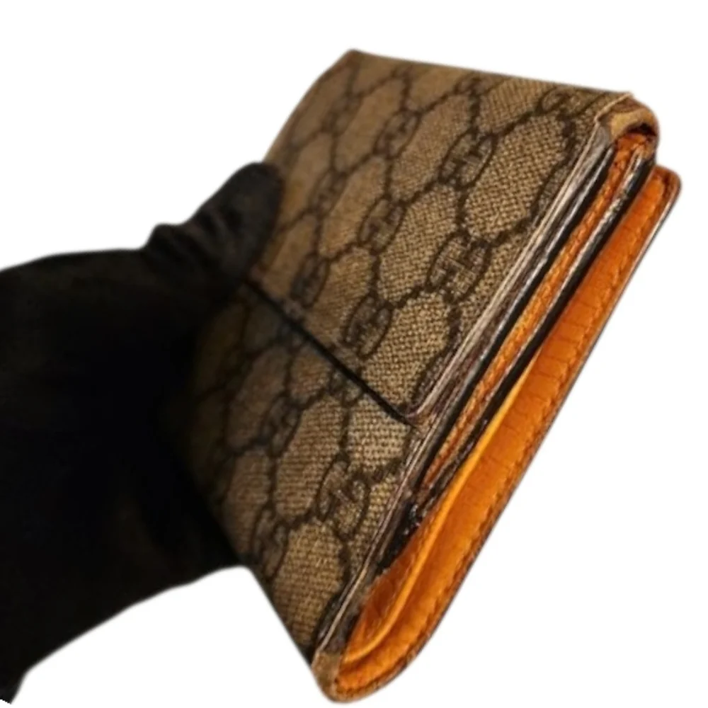 Gucci Tangerine French Compact Vintage Wallet Authentic 100%